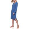 GYS Bamboo Viscose Nightgowns for Women, Soft Long Sleeve V Neck Night Shirts Sleepwear, Below the Knee Long Nightgown Pajama(Prussian Blue)