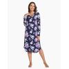 GYS Bamboo Viscose Nightgowns for Women, Soft Long Sleeve V Neck Night Shirts Sleepwear, Below the Knee Long Nightgown Pajama(Purple Floral)