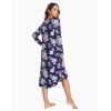 GYS Bamboo Viscose Nightgowns for Women, Soft Long Sleeve V Neck Night Shirts Sleepwear, Below the Knee Long Nightgown Pajama(Purple Floral)