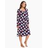 GYS Bamboo Viscose Nightgowns for Women, Soft Long Sleeve V Neck Night Shirts Sleepwear, Below the Knee Long Nightgown Pajama(Santa Claus Navy)