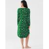 GYS Bamboo Viscose Nightgowns for Women, Soft Long Sleeve V Neck Night Shirts Sleepwear, Below the Knee Long Nightgown Pajama(Xmas Green)