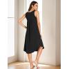 GYS Bamboo Viscose Nightgowns for Women Soft Sleeveless Pleated Night Dress(Black)