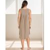 GYS Bamboo Viscose Nightgowns for Women Soft Sleeveless Pleated Night Dress(Camel)
