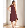 GYS Bamboo Viscose Nightgowns for Women Soft Sleeveless Pleated Night Dress(Ficus Red)