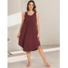 GYS Bamboo Viscose Nightgowns for Women Soft Sleeveless Pleated Night Dress(Ficus Red)