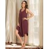 GYS Bamboo Viscose Nightgowns for Women Soft Sleeveless Pleated Night Dress(Ficus Red)
