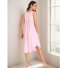 GYS Bamboo Viscose Nightgowns for Women Soft Sleeveless Pleated Night Dress(Pink)