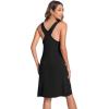 GYS Bamboo Viscose Sleeveless Nightgowns for Women V-neck Wide Strap Sleep Shirt(Black)