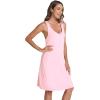 GYS Bamboo Viscose Sleeveless Nightgowns for Women V-neck Wide Strap Sleep Shirt(Pink)
