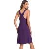 GYS Bamboo Viscose Sleeveless Nightgowns for Women V-neck Wide Strap Sleep Shirt(Purple)