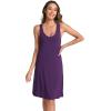 GYS Bamboo Viscose Sleeveless Nightgowns for Women V-neck Wide Strap Sleep Shirt(Purple)