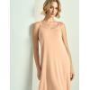 GYS Bamboo Viscose Slip Dress, Sleeveless Nightgown Sleepwear with Pockets, Spaghetti Strap Dresses for Women, Sleep Chemise(Beige)