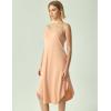 GYS Bamboo Viscose Slip Dress, Sleeveless Nightgown Sleepwear with Pockets, Spaghetti Strap Dresses for Women, Sleep Chemise(Beige)