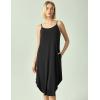 GYS Bamboo Viscose Slip Dress, Sleeveless Nightgown Sleepwear with Pockets, Spaghetti Strap Dresses for Women, Sleep Chemise(Black)