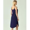 GYS Bamboo Viscose Slip Dress, Sleeveless Nightgown Sleepwear with Pockets, Spaghetti Strap Dresses for Women, Sleep Chemise(Navy)