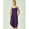 GYS Bamboo Viscose Slip Dress, Sleeveless Nightgown Sleepwear with Pockets, Spaghetti Strap Dresses for Women, Sleep Chemise(Purple)