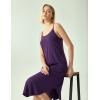 GYS Bamboo Viscose Slip Dress, Sleeveless Nightgown Sleepwear with Pockets, Spaghetti Strap Dresses for Women, Sleep Chemise(Purple)