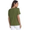 GYS Bamboo Viscose T Shirts for Women, Soft Short Sleeve Pajama Shirt Lounge Top, Comfy Casual Tee(Avocado)