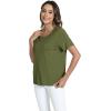 GYS Bamboo Viscose T Shirts for Women, Soft Short Sleeve Pajama Shirt Lounge Top, Comfy Casual Tee(Avocado)