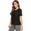 GYS Bamboo Viscose T Shirts for Women, Soft Short Sleeve Pajama Shirt Lounge Top, Comfy Casual Tee(Black)