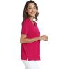 GYS Bamboo Viscose T Shirts for Women, Soft Short Sleeve Pajama Shirt Lounge Top, Comfy Casual Tee(Briliant Rose)