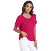 GYS Bamboo Viscose T Shirts for Women, Soft Short Sleeve Pajama Shirt Lounge Top, Comfy Casual Tee(Briliant Rose)