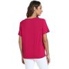 GYS Bamboo Viscose T Shirts for Women, Soft Short Sleeve Pajama Shirt Lounge Top, Comfy Casual Tee(Briliant Rose)
