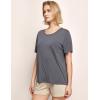 GYS Bamboo Viscose T Shirts for Women, Soft Short Sleeve Pajama Shirt Lounge Top, Comfy Casual Tee(Dark Grey)