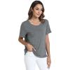 GYS Bamboo Viscose T Shirts for Women, Soft Short Sleeve Pajama Shirt Lounge Top, Comfy Casual Tee(Dark Heather Grey)