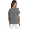 GYS Bamboo Viscose T Shirts for Women, Soft Short Sleeve Pajama Shirt Lounge Top, Comfy Casual Tee(Dark Heather Grey)