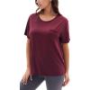 GYS Bamboo Viscose T Shirts for Women, Soft Short Sleeve Pajama Shirt Lounge Top, Comfy Casual Tee(Ficus Red)