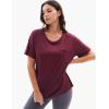 GYS Bamboo Viscose T Shirts for Women, Soft Short Sleeve Pajama Shirt Lounge Top, Comfy Casual Tee(Ficus Red)