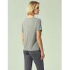 GYS Bamboo Viscose T Shirts for Women, Soft Short Sleeve Pajama Shirt Lounge Top, Comfy Casual Tee(Heather Grey)