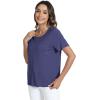 GYS Bamboo Viscose T Shirts for Women, Soft Short Sleeve Pajama Shirt Lounge Top, Comfy Casual Tee(Indigo Blue)