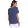 GYS Bamboo Viscose T Shirts for Women, Soft Short Sleeve Pajama Shirt Lounge Top, Comfy Casual Tee(Indigo Blue)
