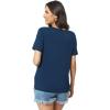GYS Bamboo Viscose T Shirts for Women, Soft Short Sleeve Pajama Shirt Lounge Top, Comfy Casual Tee(Navy)