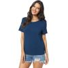 GYS Bamboo Viscose T Shirts for Women, Soft Short Sleeve Pajama Shirt Lounge Top, Comfy Casual Tee(Navy)