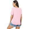 GYS Bamboo Viscose T Shirts for Women, Soft Short Sleeve Pajama Shirt Lounge Top, Comfy Casual Tee(Pink)