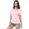 GYS Bamboo Viscose T Shirts for Women, Soft Short Sleeve Pajama Shirt Lounge Top, Comfy Casual Tee(Pink)