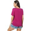 GYS Bamboo Viscose T Shirts for Women, Soft Short Sleeve Pajama Shirt Lounge Top, Comfy Casual Tee(Plum)