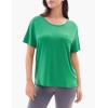GYS Bamboo Viscose T Shirts for Women, Soft Short Sleeve Pajama Shirt Lounge Top, Comfy Casual Tee(Prasinous)