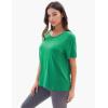 GYS Bamboo Viscose T Shirts for Women, Soft Short Sleeve Pajama Shirt Lounge Top, Comfy Casual Tee(Prasinous)