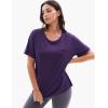 GYS Bamboo Viscose T Shirts for Women, Soft Short Sleeve Pajama Shirt Lounge Top, Comfy Casual Tee(Purple)
