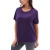 GYS Bamboo Viscose T Shirts for Women, Soft Short Sleeve Pajama Shirt Lounge Top, Comfy Casual Tee(Purple)