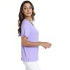 GYS Bamboo Viscose T Shirts for Women, Soft Short Sleeve Pajama Shirt Lounge Top, Comfy Casual Tee(Taro Purple)