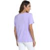 GYS Bamboo Viscose T Shirts for Women, Soft Short Sleeve Pajama Shirt Lounge Top, Comfy Casual Tee(Taro Purple)