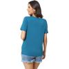 GYS Bamboo Viscose T Shirts for Women, Soft Short Sleeve Pajama Shirt Lounge Top, Comfy Casual Tee(Teal Blue)