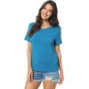 GYS Bamboo Viscose T Shirts for Women, Soft Short Sleeve Pajama Shirt Lounge Top, Comfy Casual Tee(Teal Blue)