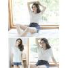GYS Bamboo Viscose T Shirts for Women, Soft Short Sleeve Pajama Shirt Lounge Top, Comfy Casual Tee(White)