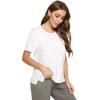 GYS Bamboo Viscose T Shirts for Women, Soft Short Sleeve Pajama Shirt Lounge Top, Comfy Casual Tee(White)
